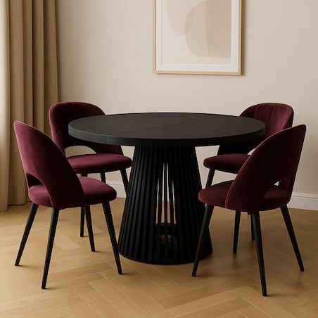 Stół DUSTO rozkładany z lamelami 120/220 Czarny