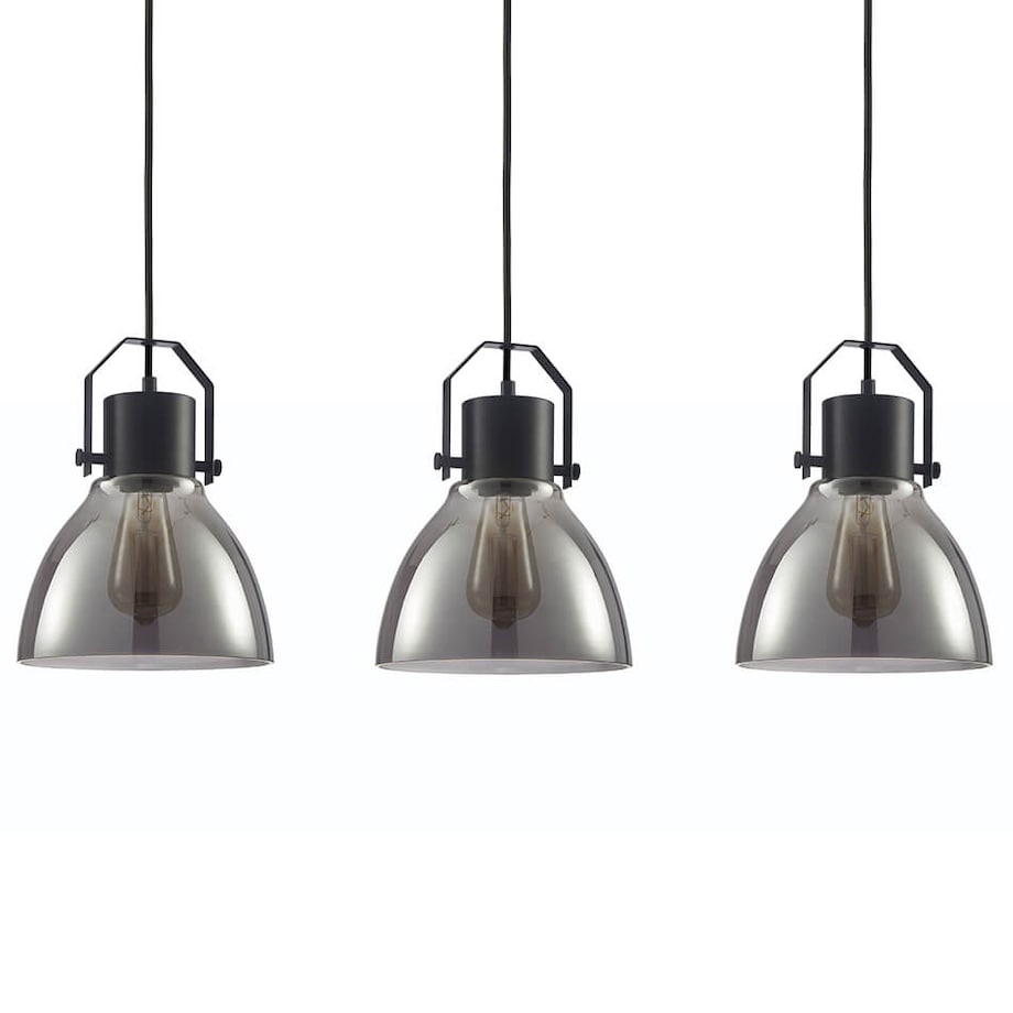 Wisząca lampa sypialniana Darlena czarna przydymiona