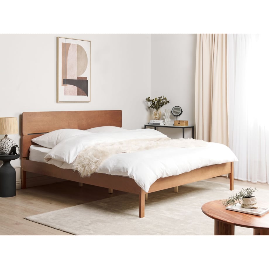 Łóżko drewniane 180 x 200 cm jasne BOISSET