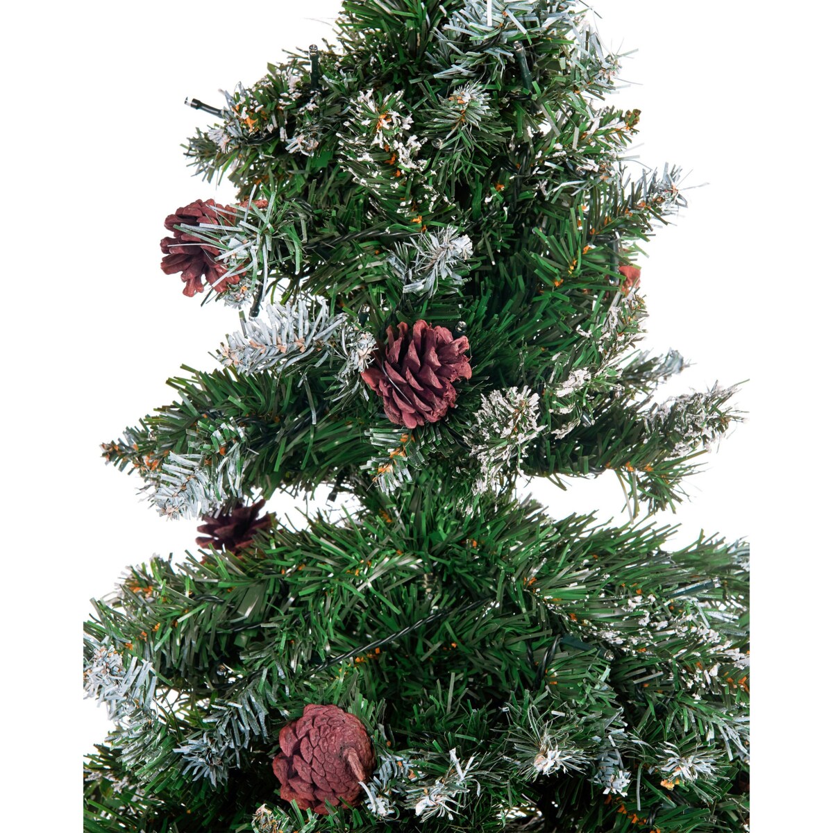 Ośnieżona sztuczna choinka ze światełkami 180 cm zielona PALOMAR