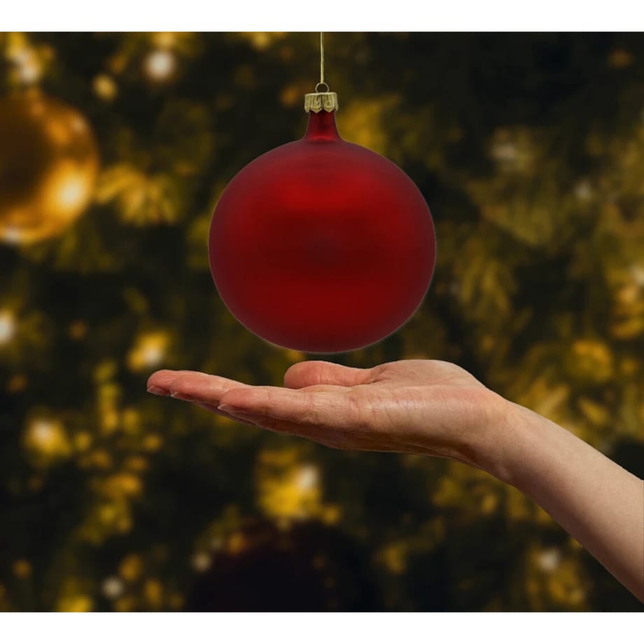 Bombka choinkowa: Okrągła matowa: czerwona