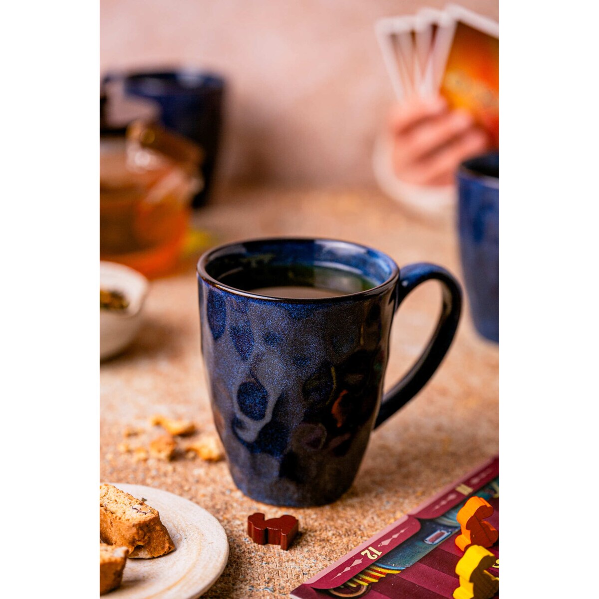 Zestaw kubków Uminami niebieski dla 6 osób Nowoczesny Do zmywarki Komplet