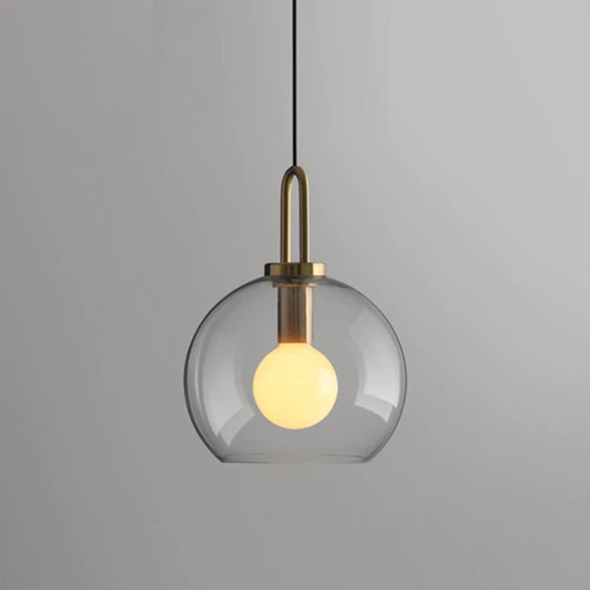 Lampa Sufitowa Wisząca Szklana E27 Kula Złota 25Cm