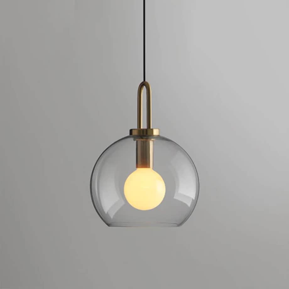 Lampa Sufitowa Wisząca Szklana E27 Kula Złota 25Cm