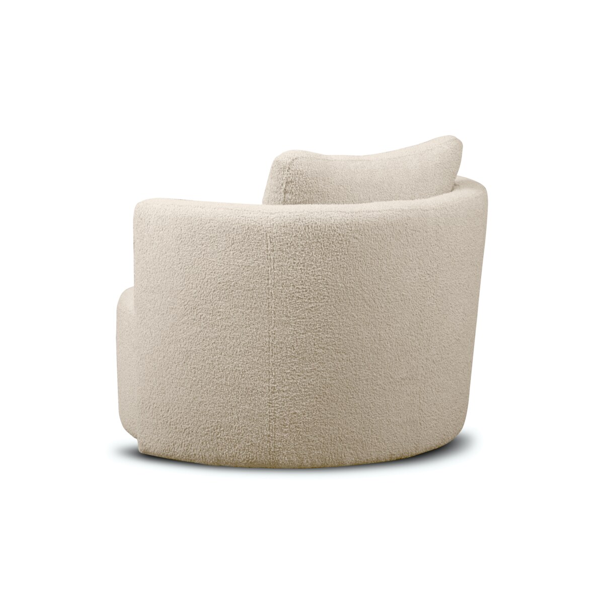 KONSIMO RAGGI Fotel i puf obrotowy baranek jasnobeżowy baranek