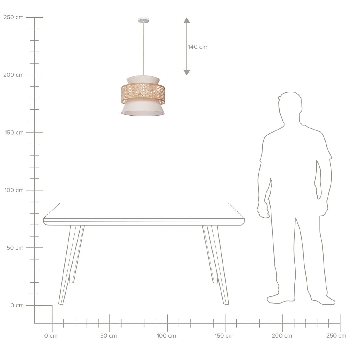 Lampa wisząca LUYANO Rattan Beżowy