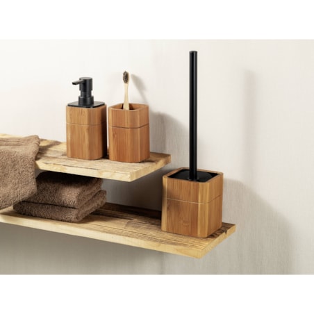 Szczotka WC z pojemnikiem z twardego bambusa SERRO