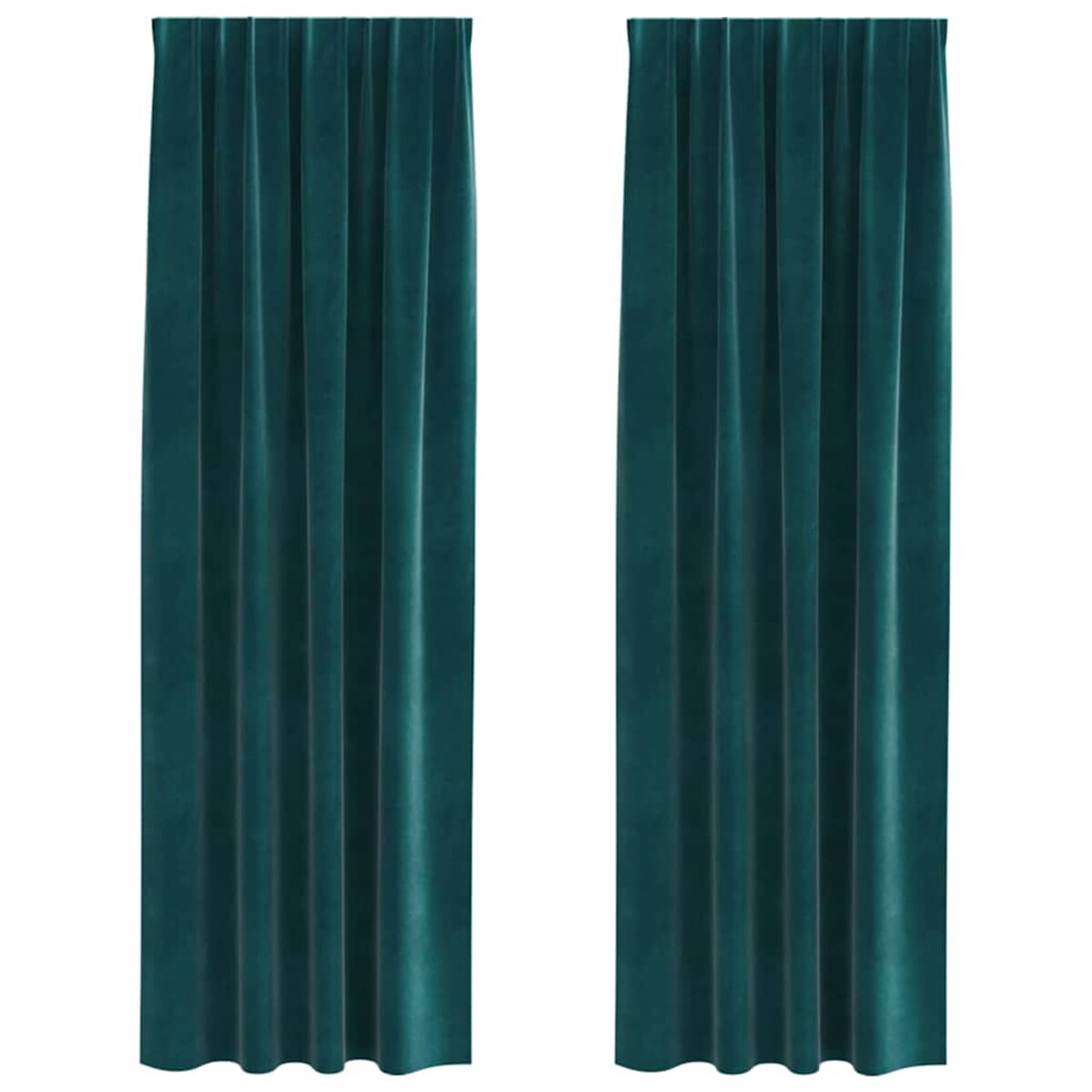 vidaXL Zasłony z zasłonami 2 pcs Ciemnozielony 140 x 245 cm Aksamit