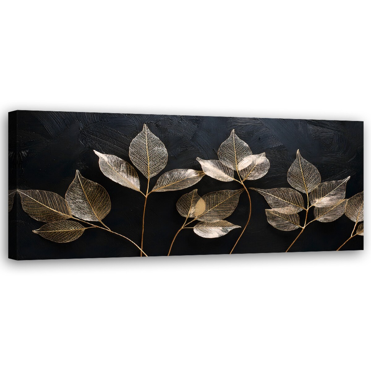 Stylowe Obrazy do salonu Minimalizm Liście Rośliny Glamour Abstrakcja 120x40