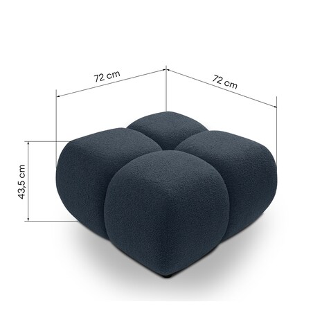 Pufa poczwórna PALIA - VII bouclé 43,5x72x72 granatowa