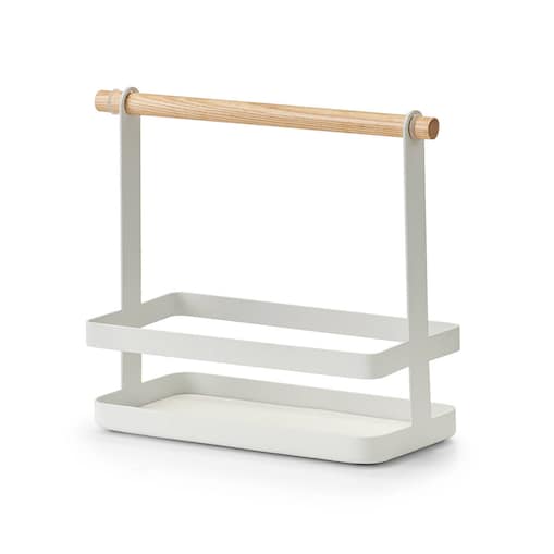 Metalowy przyprawnik z bambusową rączką, 24 x 10 x 20 cm