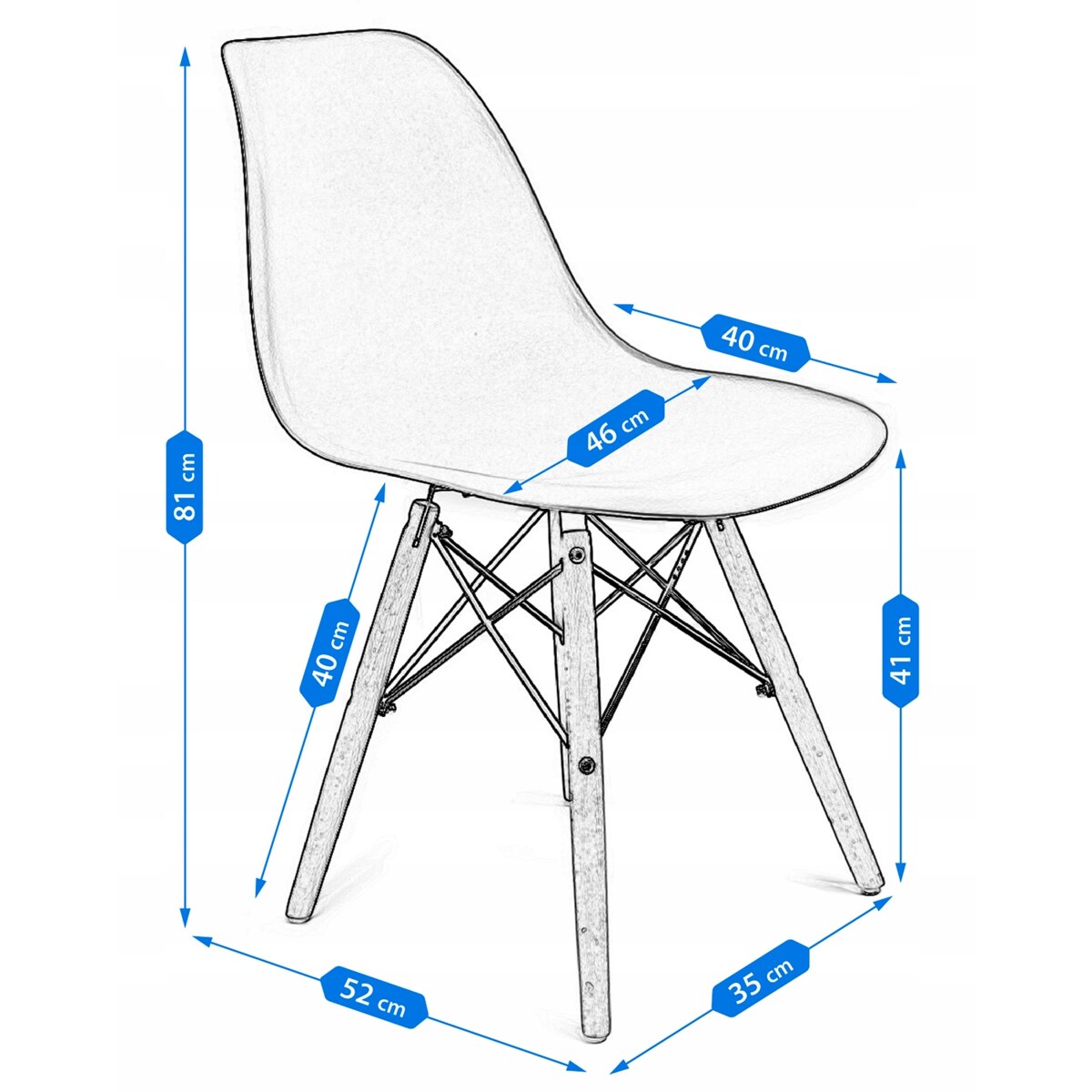 4 X Krzesło Do Jadalni Kuchni Stołu Zestaw Komplet Szare (Ikeabox)