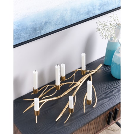 Świecznik ARRENTELA Metal 10 cm Złoty