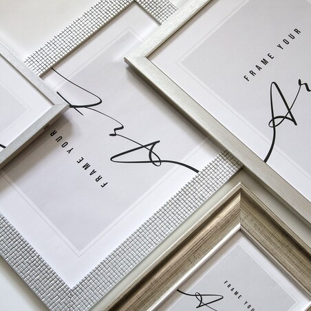 Ramka srebro, 15x21 cm, ramka na zdjęcie, Knor - srebrne ramki do zdjęć i plakatów glamour