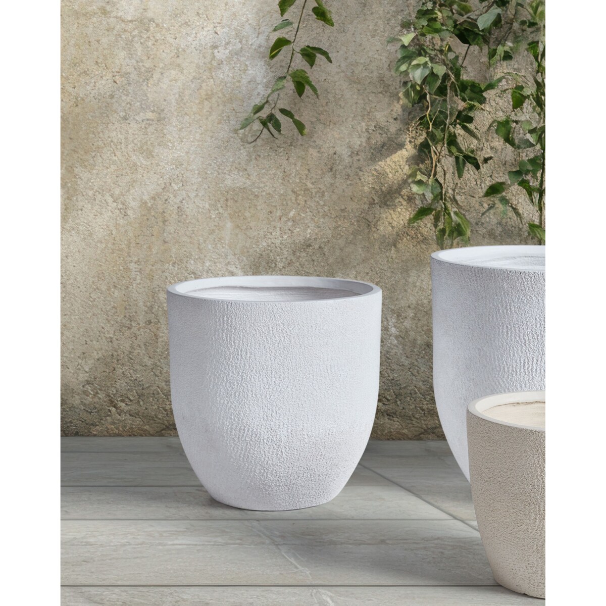 Doniczka 46 x 46 x 46 cm kremowa KANNIA