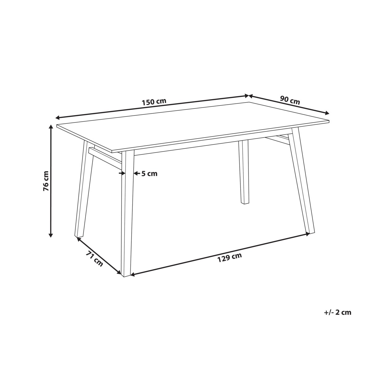 Stół do jadalni 150 x 90 cm jasne drewno VARLEY