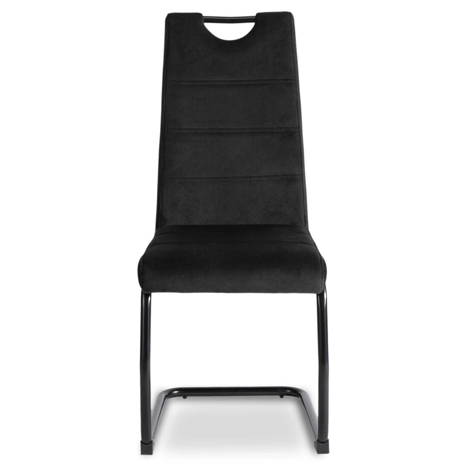 Krzesło Tapicerowane Welurowe Kuchenne Do Jadalni Salonu LOPEZ Czarny