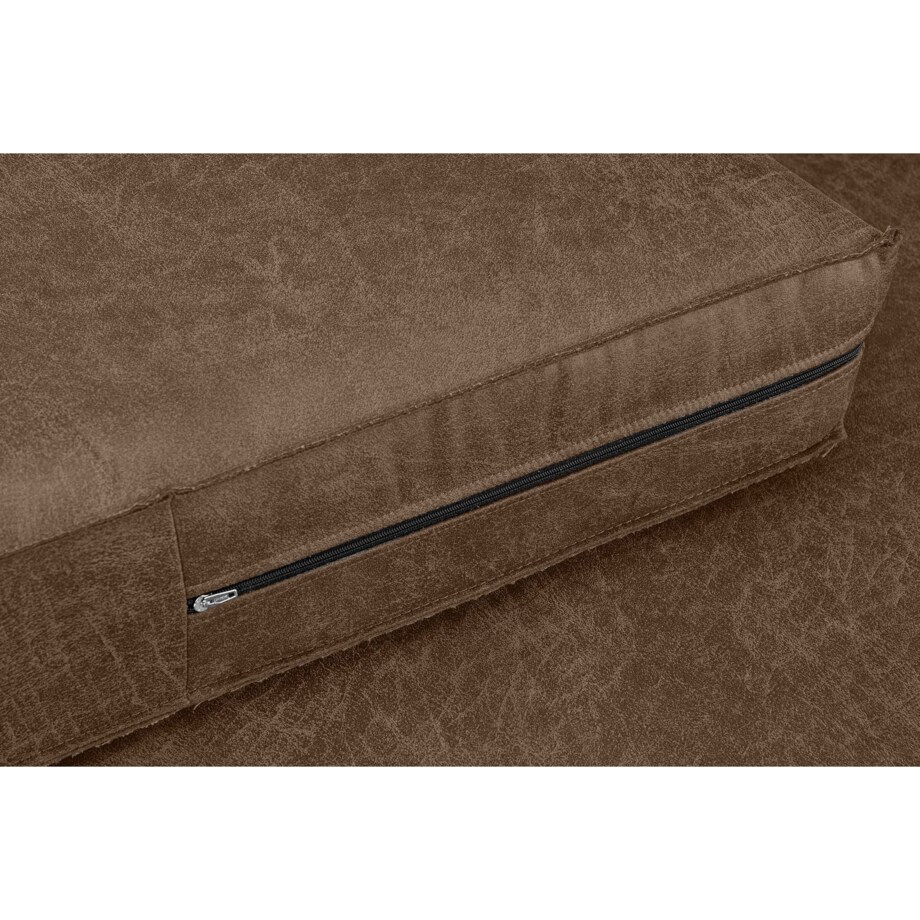 KONSIMO INVIA Fotel w stylu loftowym koloru ciemnobrązowego