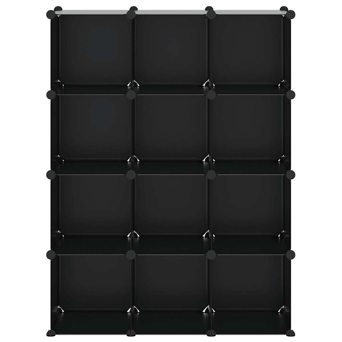 vidaXL Regał kostkowy z 12 przegrodami, czarny, PP