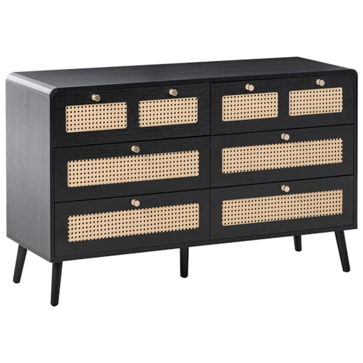 Komoda 6 szuflad MOURA Czarny