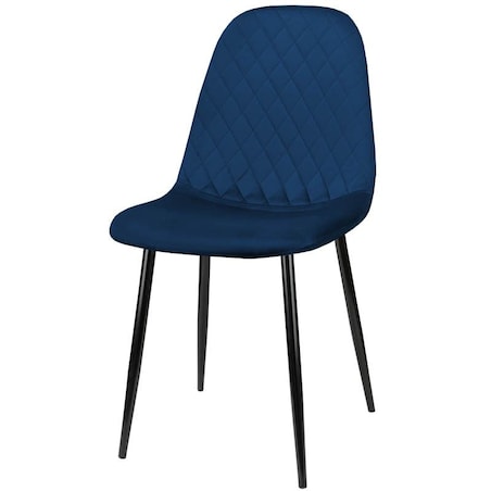 Krzesło tapicerowane do salonu jadalni nowoczesne pikowane do granatowe