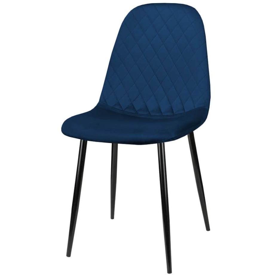 Krzesło tapicerowane do salonu jadalni nowoczesne pikowane do granatowe