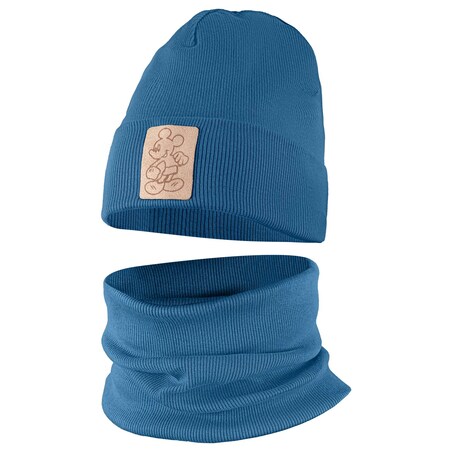 Czapeczka Jesienna Wiosenna Czapka + Komin Komplet Dla Dzieci 46-48 Jeans