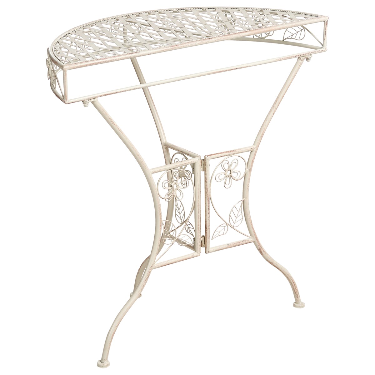 Stolik bistro YAVIZA 80 cm 36 cm Metal Jasnobeżowy