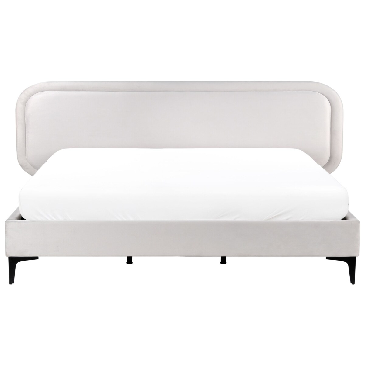 Łóżko Welur SUZETTE 180 x 200 cm Jasnoszary