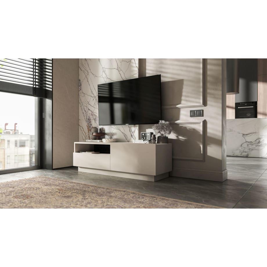 Szafka RTV Komoda Loft Kaszmir Mat stojąca / wisząca szuflada 120 cm