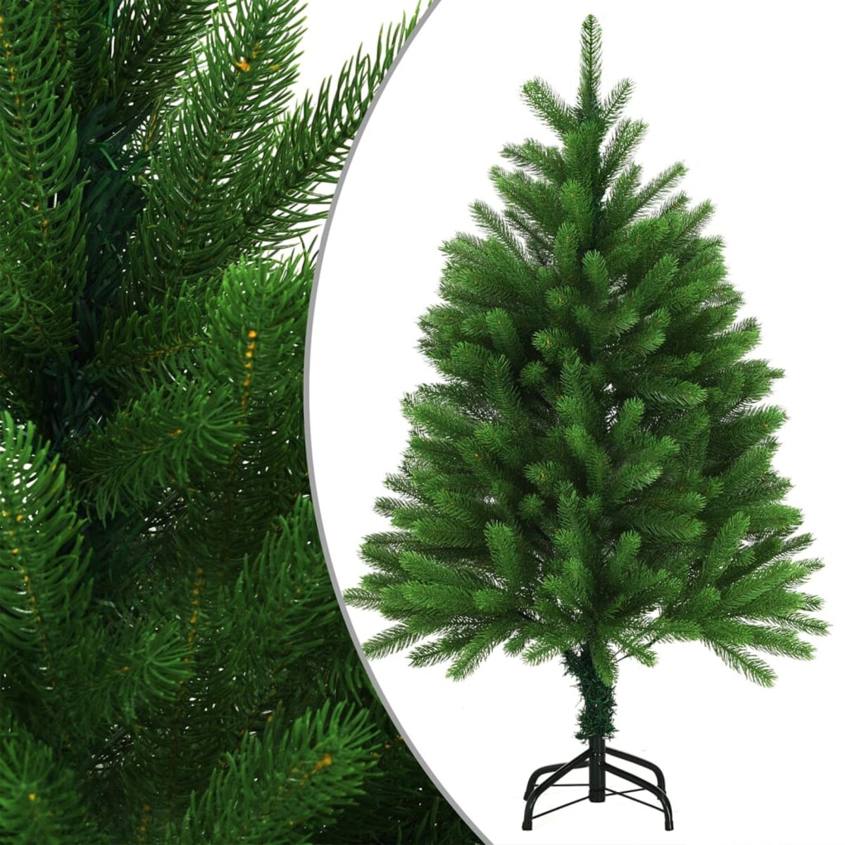 vidaXL Sztuczna choinka z lampkami i bombkami, 120 cm, zielona