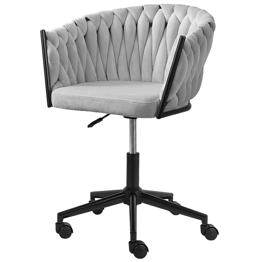 Fotel biurowy obrotowy krzesło biurowe wygodne do biurka regulowany szare