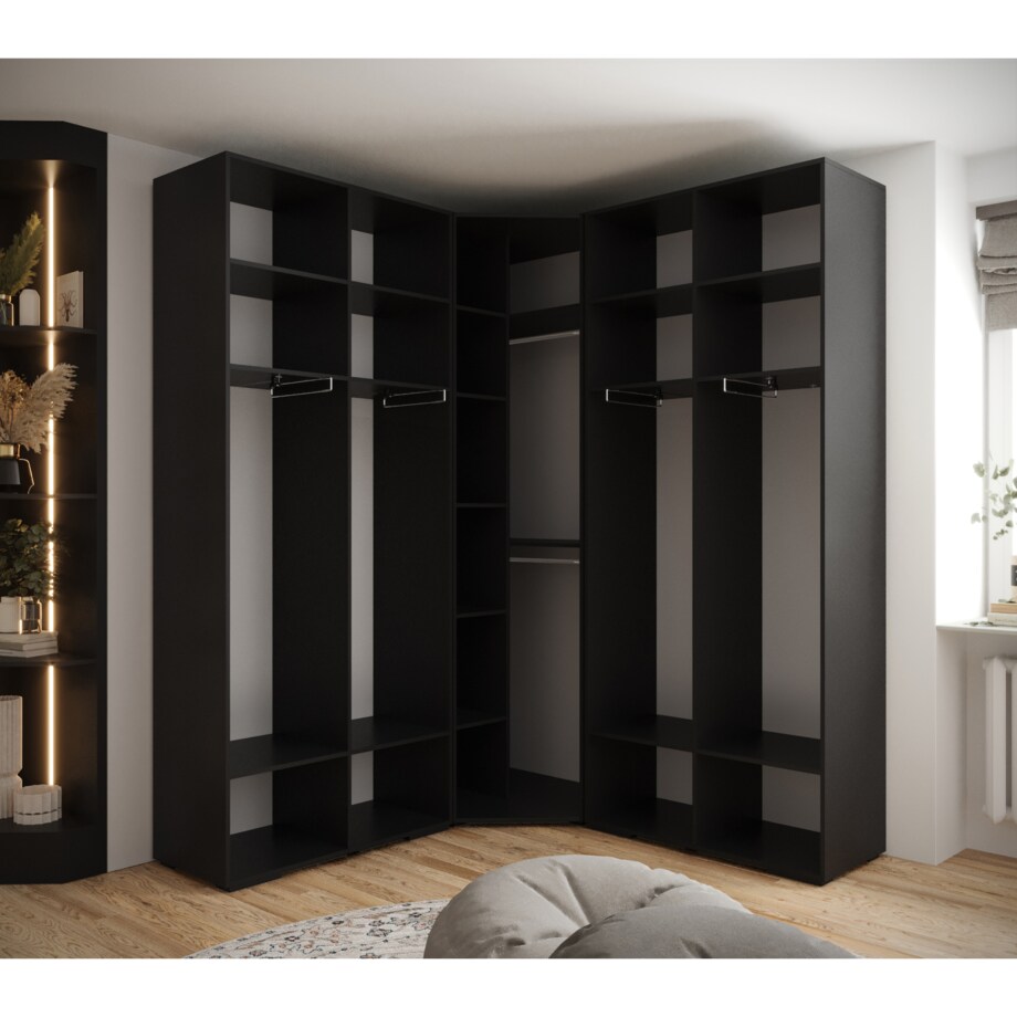 Garderoba wysoka do przedpokoju INOVA 3 Z5 czarny+czarny