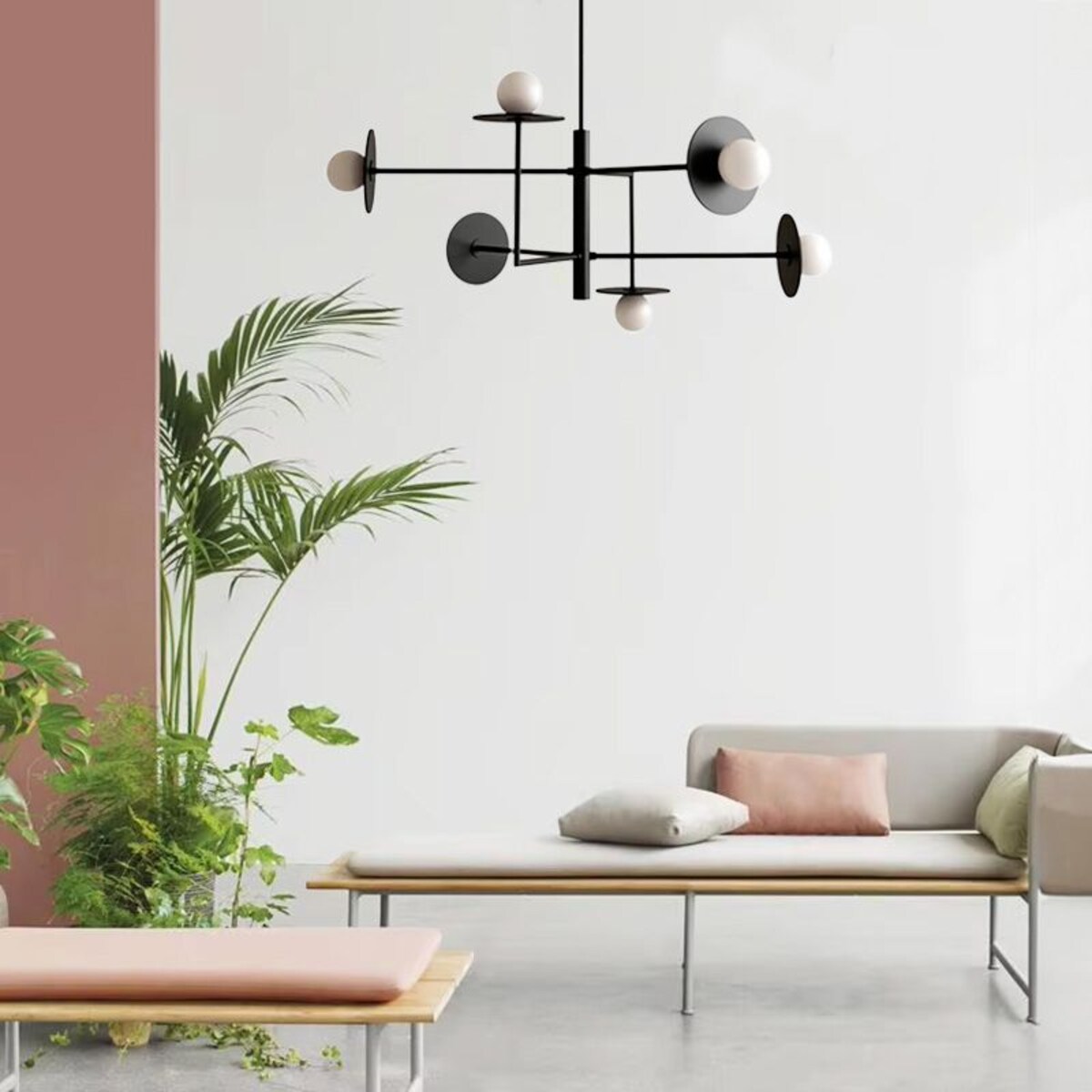 Lampa sufitowa wisząca czarna APP1668-6CP