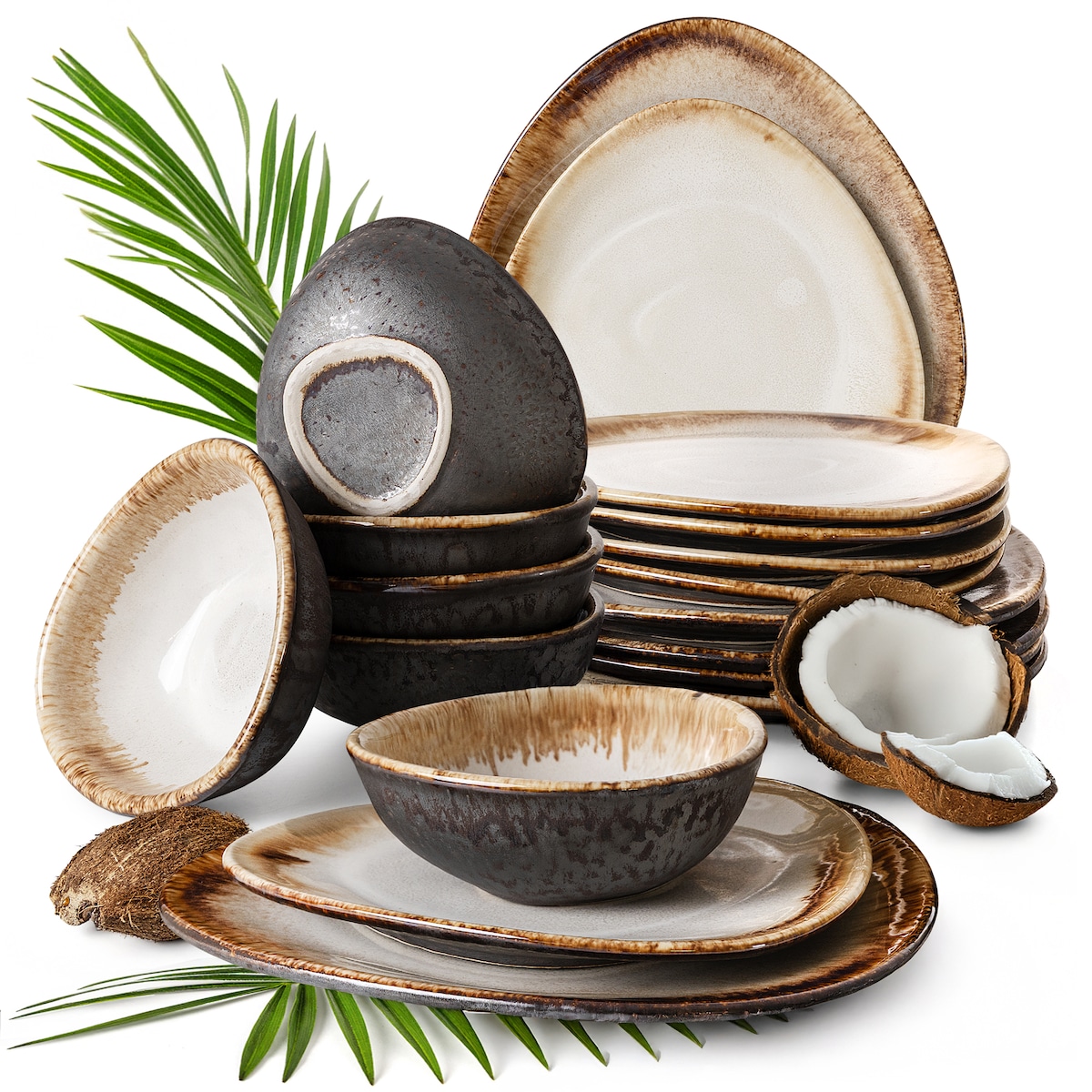 Konsimo PRIMA Zestaw obiadowy 6os. (18 el.), jasnobeżowy