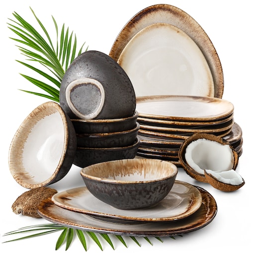 Konsimo PRIMA Zestaw obiadowy 6os. (18 el.), jasnobeżowy