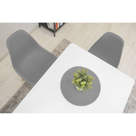 Krzesło Do Jadalni Kuchni Salonu Osaka Szare / Nogi Naturalne X 3