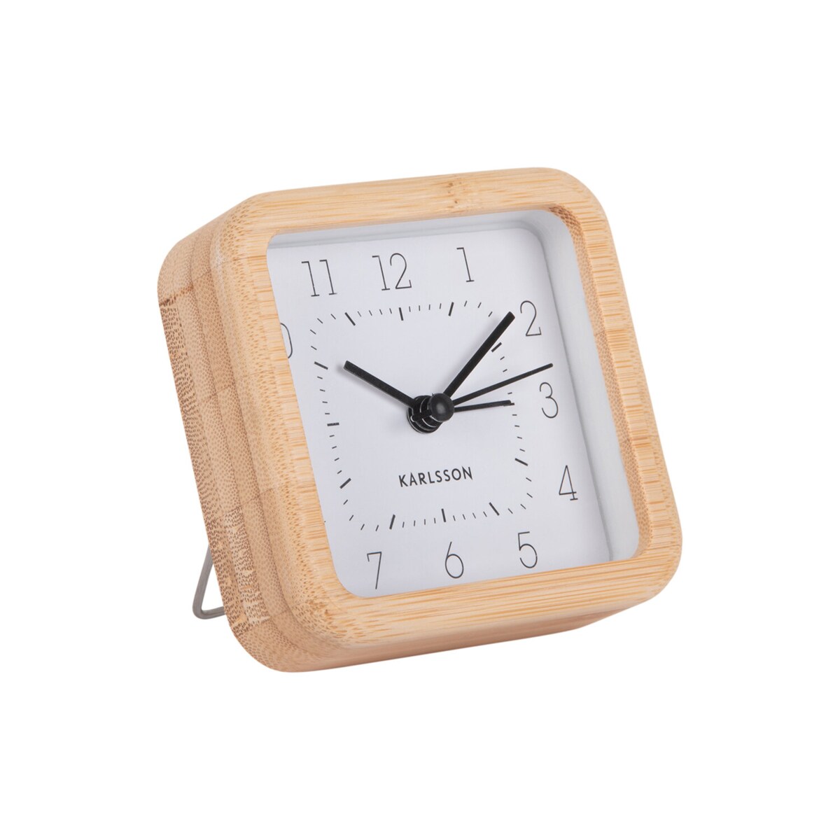 Budzik z bambusową obudową NEAT, 9 x 9 cm