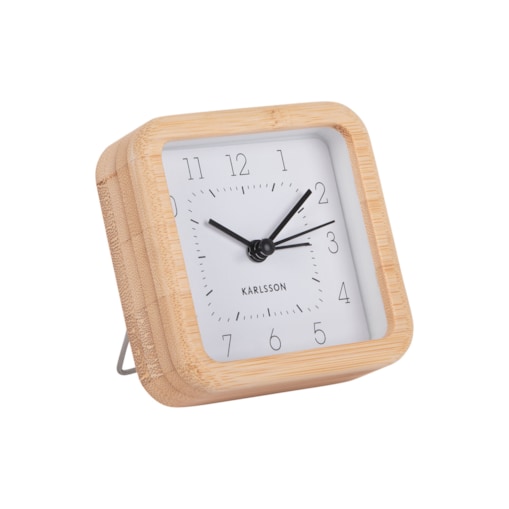 Budzik z bambusową obudową NEAT, 9 x 9 cm