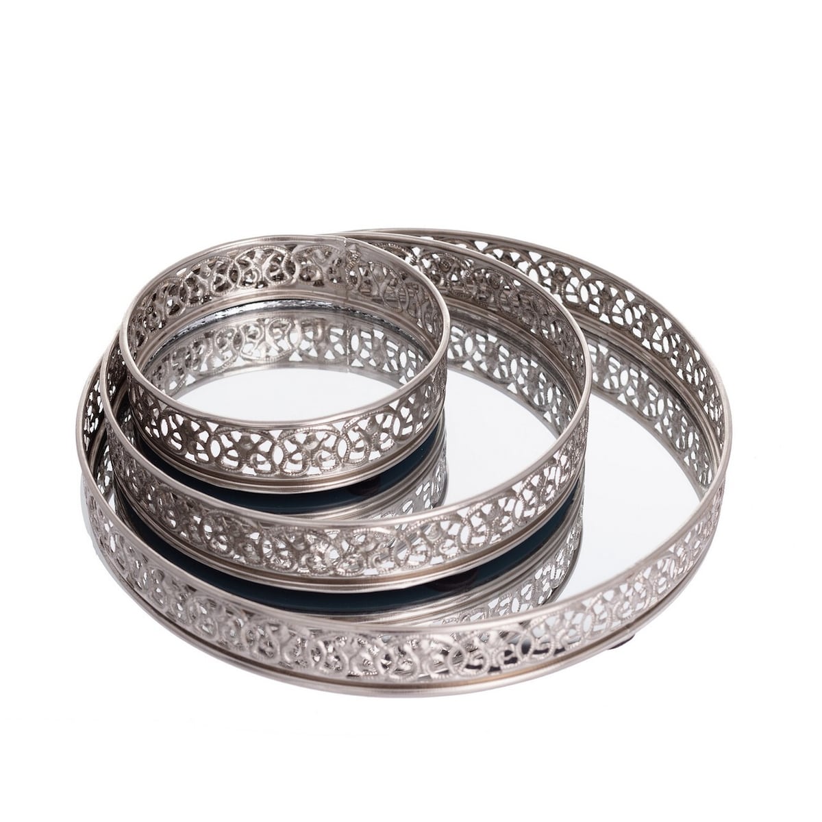 Komplet tac Judith 3szt. silver, ⌀10/15/20 x 3 cm