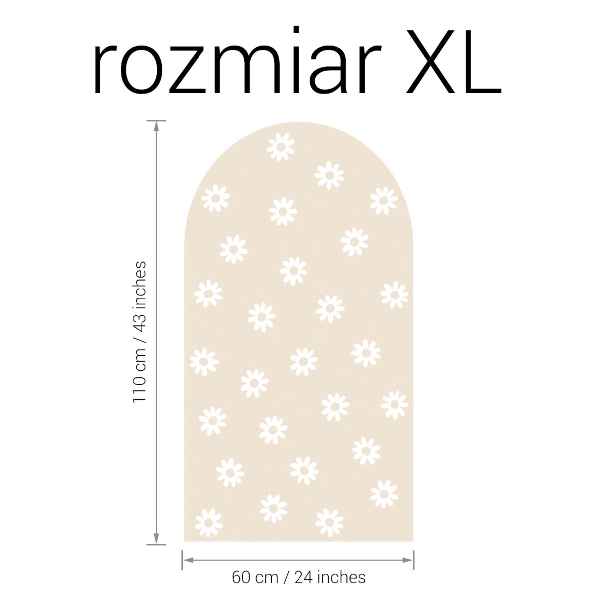 Naklejka na ścianę łuk latte - stokrotki XL