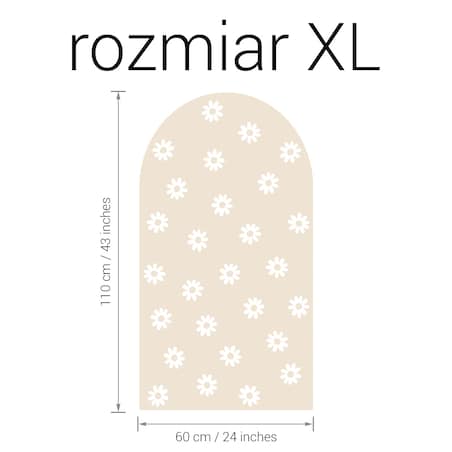 Naklejka na ścianę łuk latte - stokrotki XL