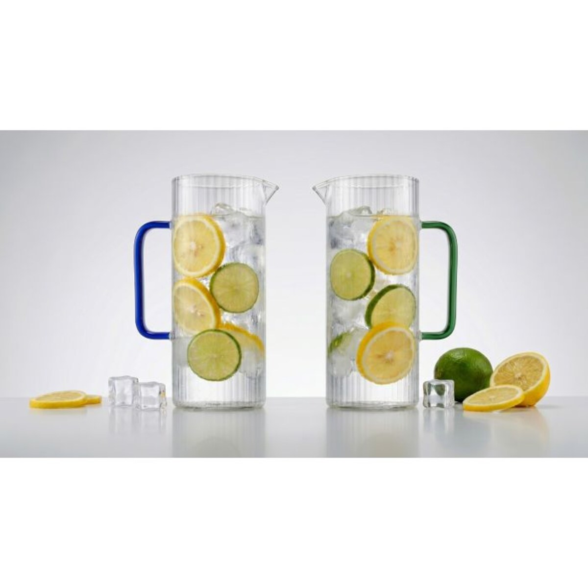Dzbanek ryflowany z zielonym uchem 1500ml Livio 1869