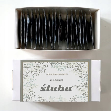 Zestaw prezentowy smakowa mielona kawa z OKAZJI ŚLUBU wesela dla nowożeńców