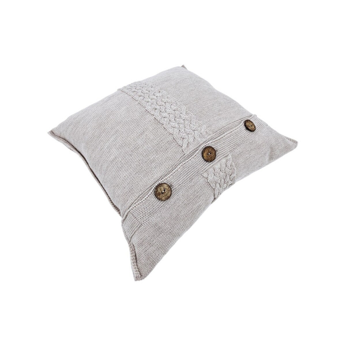 Poszewka dzianinowa na poduszkę z wełny Merino 45x45 cm – FLORENCE SAND