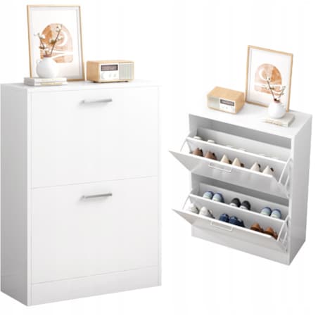 Szafka na buty biała garderoba regał na obuwie komoda loft nowoczesna 60 cm