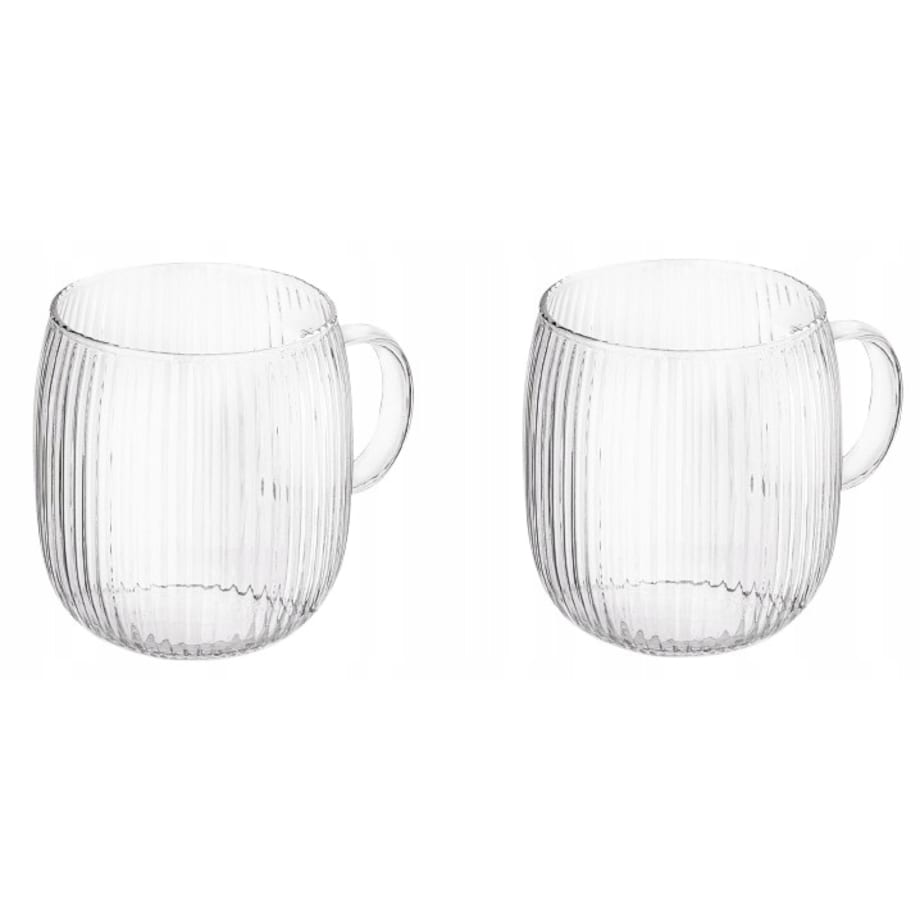 2x SZKLANKA DO KAWY HERBATY 380 ml z uchem na napoje soki wodę cappuccino