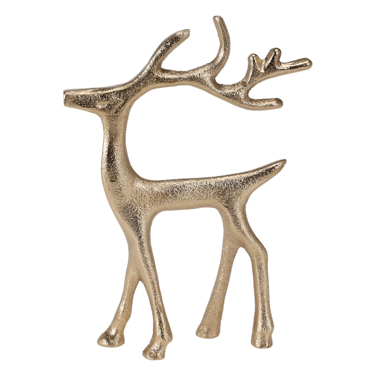 Renifer Figurka Świąteczna Stojąca Dekoracja Ozdoba Złoty 15X16 Cm