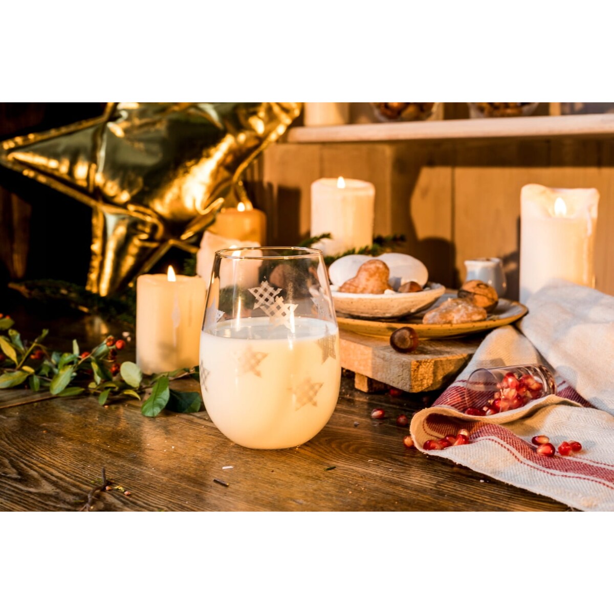 Szklanki do napojów Świąteczne Krosno Komplet 6 szt Gwiazdy 500 ml