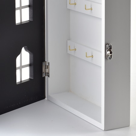 STACY Skrzynka na klucze 17,5x5,5x29,5cmDomek czarny